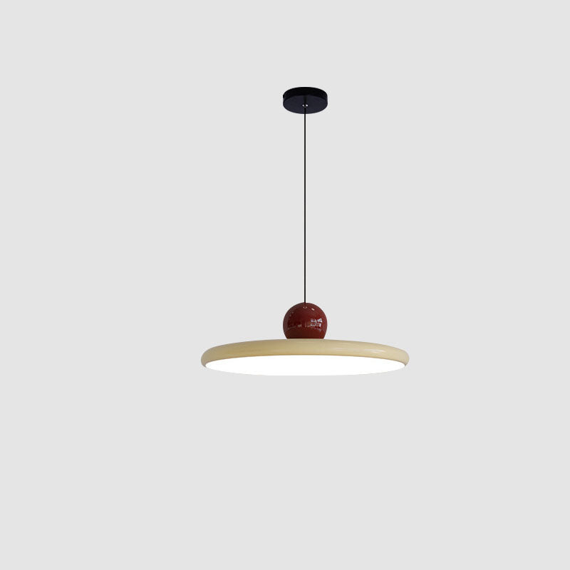 Zeitgenössische skandinavische runde fliegende Untertasse Eisen Acryl LED Pendelleuchte für Wohnzimmer 