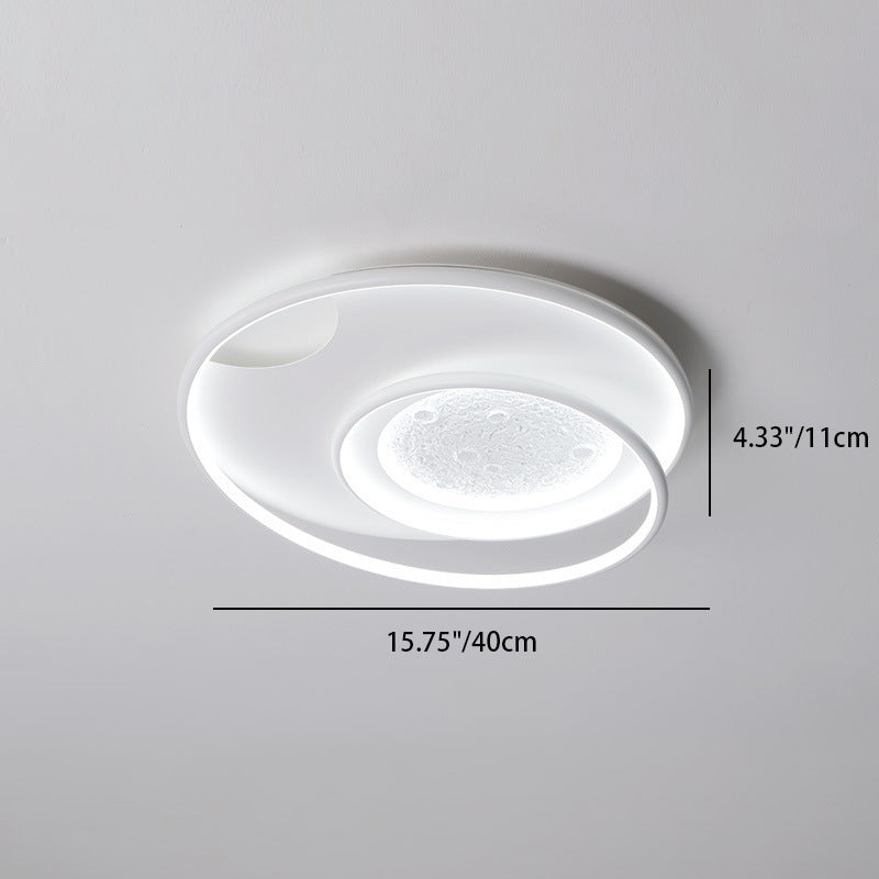 Plafonnier LED en aluminium, résine et silicone, rond minimaliste moderne, pour chambre à coucher 