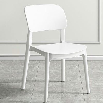 Chaise de salle à manger empilable carrée en plastique macaron nordique contemporain avec dossier ouvert pour salle à manger 