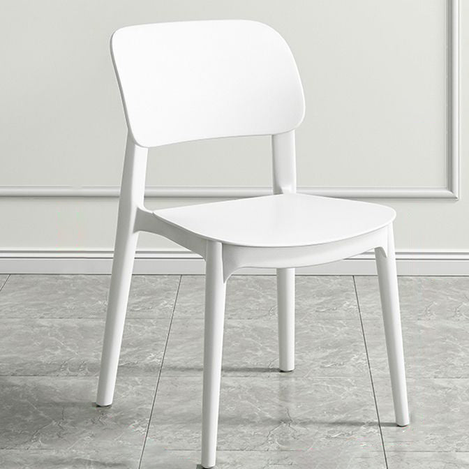 Chaise de salle à manger empilable carrée en plastique macaron nordique contemporain avec dossier ouvert pour salle à manger 