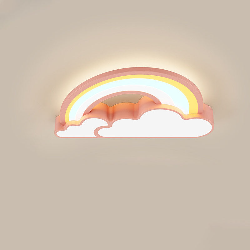 Nordic Cartoon Rainbow Clouds Kids LED Flush Mount Ceiling Light