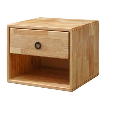Table de nuit moderne en bois de caoutchouc et métal avec tiroir 1/2 pour chevet 