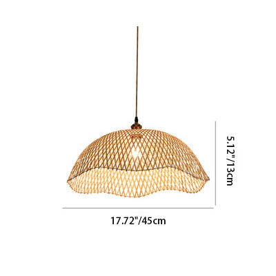 Moderne minimalistische Weben Bambus Laternen 1-Licht Pendelleuchte 