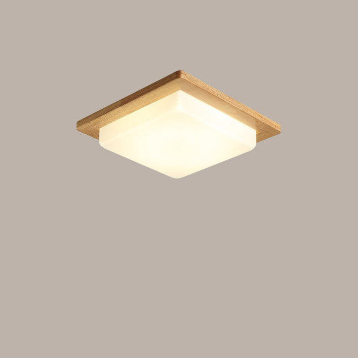 Contemporary Nordic Rubberwood Acrylic Plum Shape LED Flush Mount Ceiling Light For Living Room