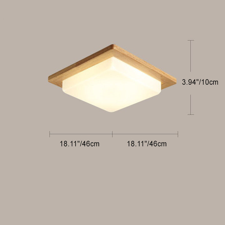 Contemporary Nordic Rubberwood Acrylic Plum Shape LED Flush Mount Ceiling Light For Living Room