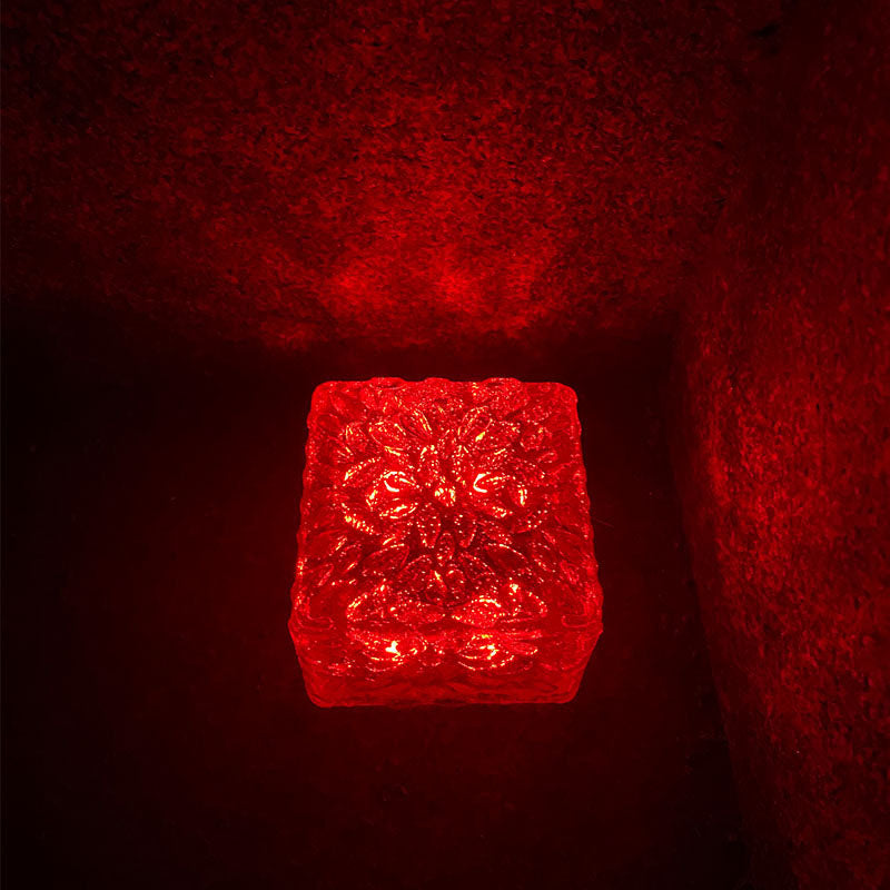 Luz LED para paisaje exterior de ladrillo de hielo de plástico ABS solar de simplicidad moderna para patio exterior 