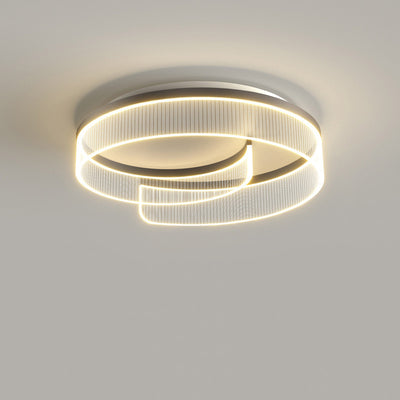 Plafonnier LED rond minimaliste moderne en acrylique, fer et aluminium pour salon 
