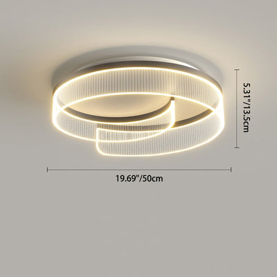 Plafonnier LED rond minimaliste moderne en acrylique, fer et aluminium pour salon 