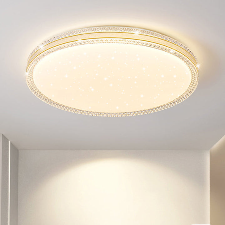 Contemporary Scandinavian Iron Acrylic Round Square Acrylic Skeleton Border LED Flush Mount Ceiling Light For Living Room
