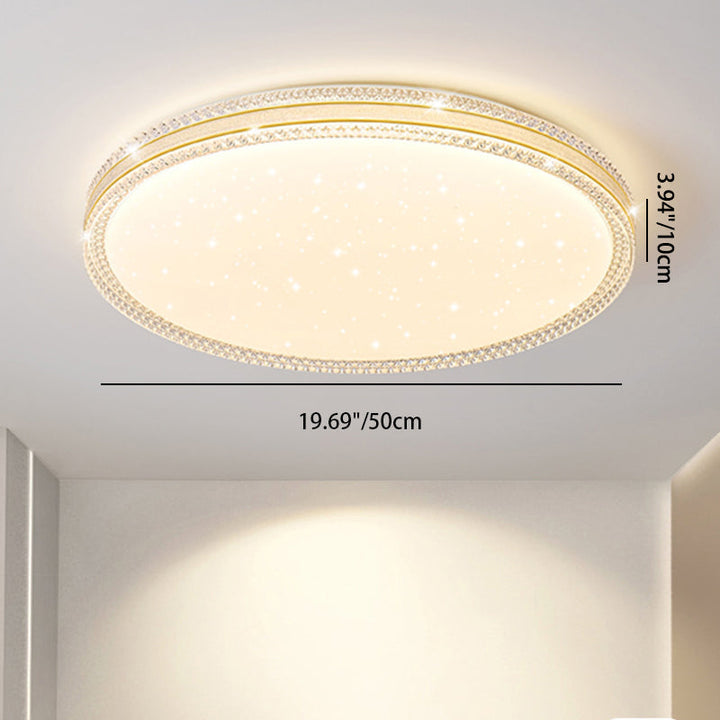 Contemporary Scandinavian Iron Acrylic Round Square Acrylic Skeleton Border LED Flush Mount Ceiling Light For Living Room