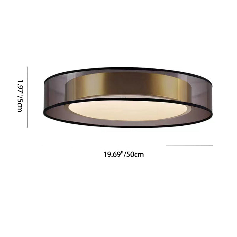 Zeitgenössische nordische Eisen-Messing-Acryl-runde LED-Unterputz-Deckenleuchte für Wohnzimmer 