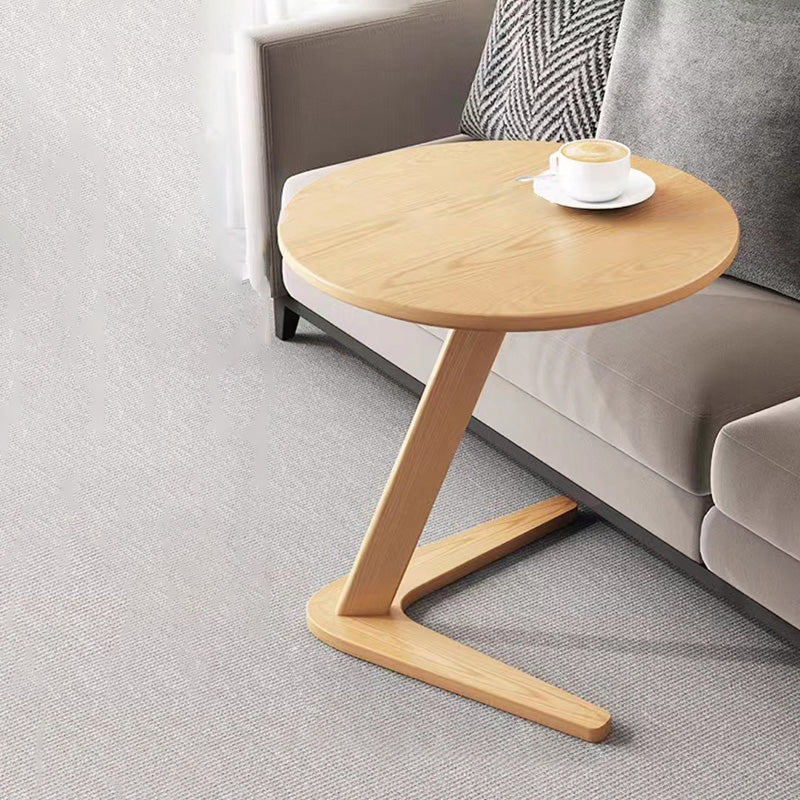 Table basse contemporaine nordique ronde triangulaire en bois d’hévéa pour salon 