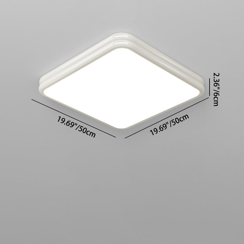Plafonnier LED moderne minimaliste carré rectangulaire à double couche en fer et acrylique pour chambre 