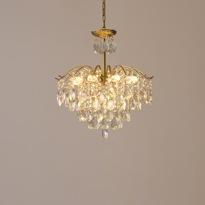 Contemporary Scandinavian Branch Crystal Iron 6/10/11/14 Light Chandelier For Bedroom