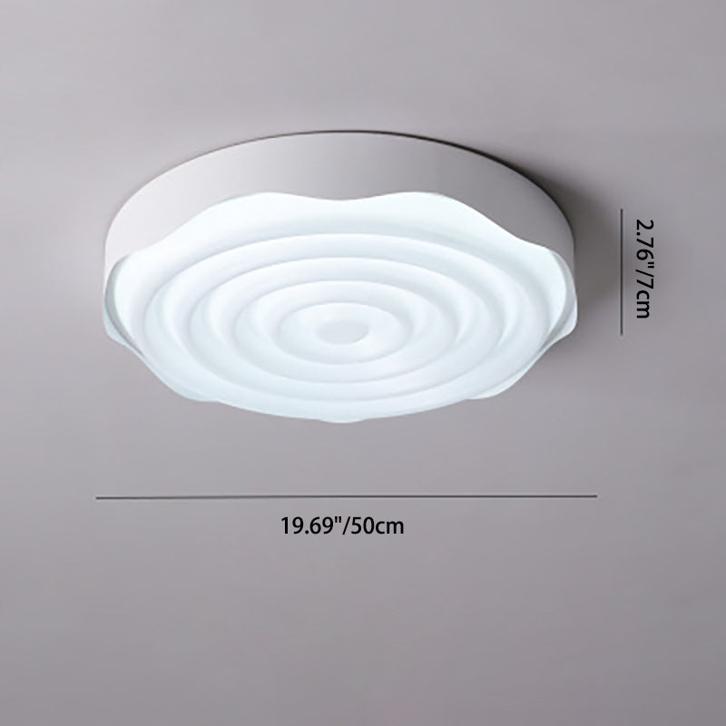 Luz de techo LED montada al ras de hierro acrílico cuadrado geométrico con textura de ondas de agua minimalista moderna para dormitorio 
