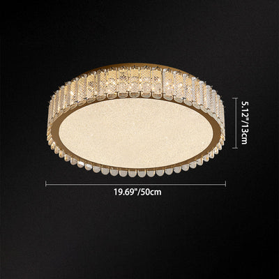 Luz de techo empotrada LED de acero inoxidable con cristal redondo de lujo contemporáneo para dormitorio 