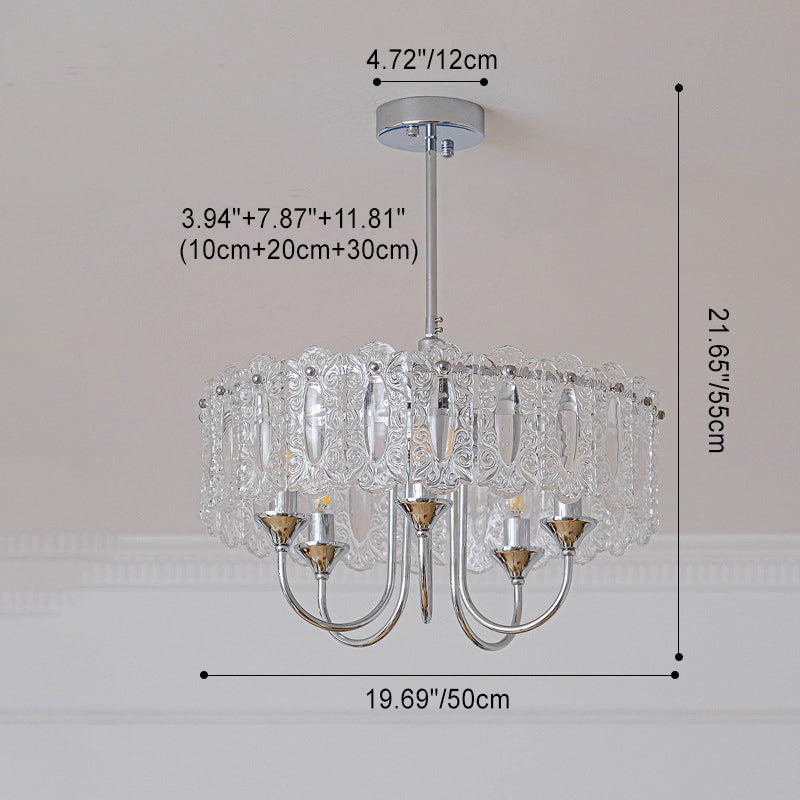 Porte-bougie rond en verre et fer traditionnel français 4/5/6 Lumières Lustres pour chambre 