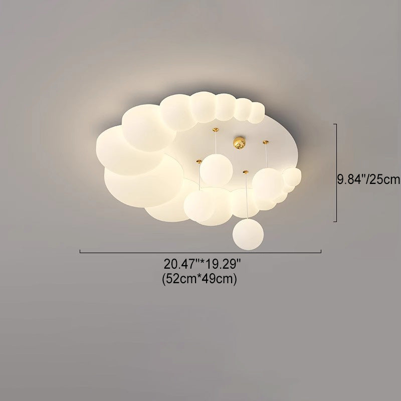 Zeitgenössische Nordic Kids Eisen PE Elliptische Runde Ball Blume Mond LED Unterputz Deckenleuchte Für Schlafzimmer 