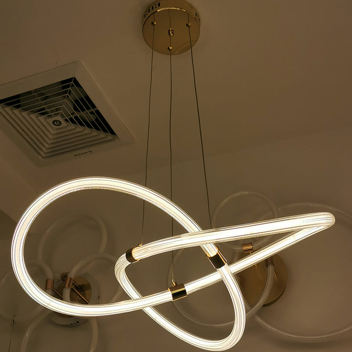 Lustre LED nordique créatif en acrylique avec tube pliant pour îlot 
