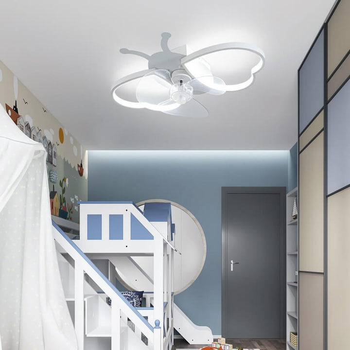 Nordic Creative Silikon-Schmetterlingsform LED Deckenventilatorleuchte 