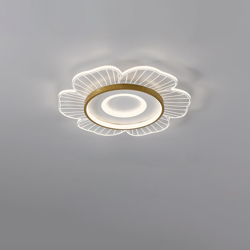 Plafonnier LED en aluminium acrylique minimaliste moderne avec motif floral pour salon 