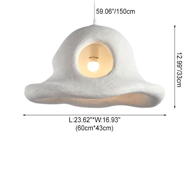 Moderner minimalistischer Wabi-Sabi-Stil Harz Hut 1-Licht Pendelleuchte 