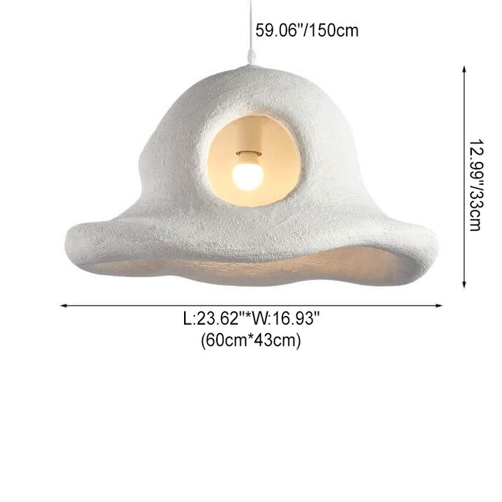Moderner minimalistischer Wabi-Sabi-Stil Harz Hut 1-Licht Pendelleuchte 