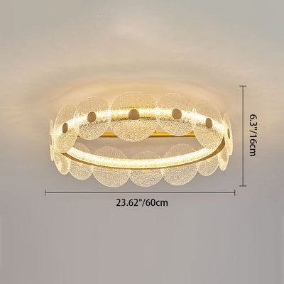 Plafonnier LED semi-encastré en verre et acrylique, matériel rond de luxe moderne, en acier inoxydable, pour salon 