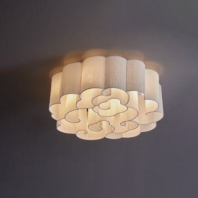 Traditionelle chinesische Eisen Stoff Runde Wolke 5/6/7/9/12/13 Licht Unterputz Deckenleuchte für Schlafzimmer 