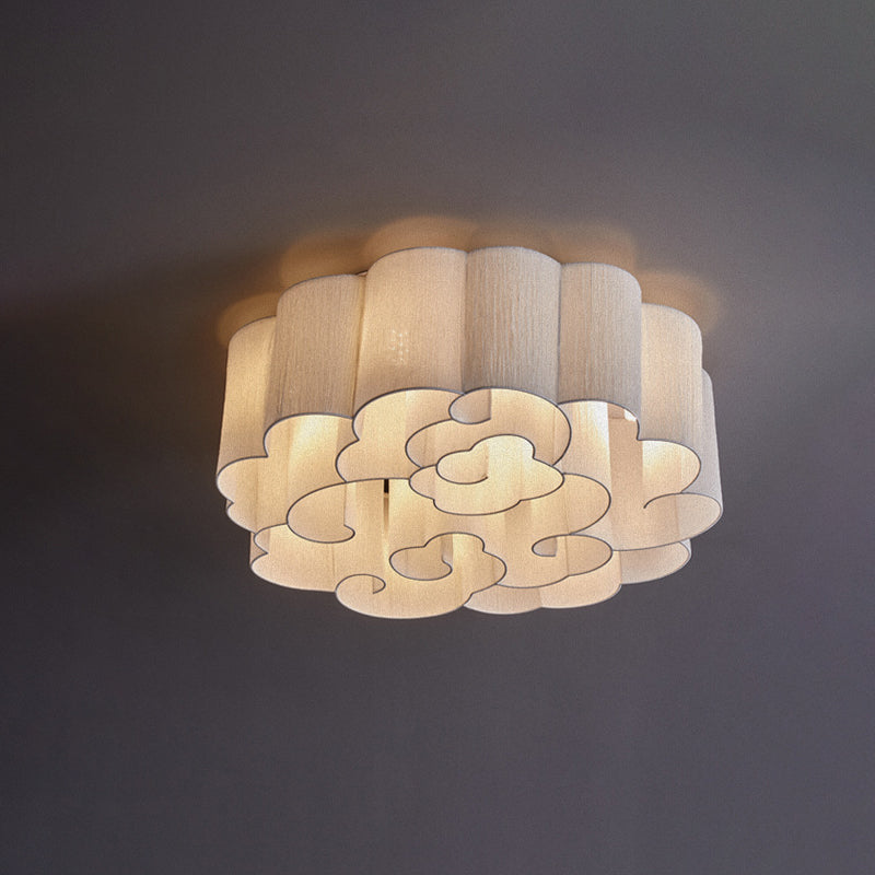 Traditionelle chinesische Eisen Stoff Runde Wolke 5/6/7/9/12/13 Licht Unterputz Deckenleuchte für Schlafzimmer 