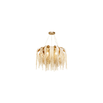 Modern Luxury Iron Aluminum Chain Tassel 6/8/10/12/15 Light Chandeliers For Hallway