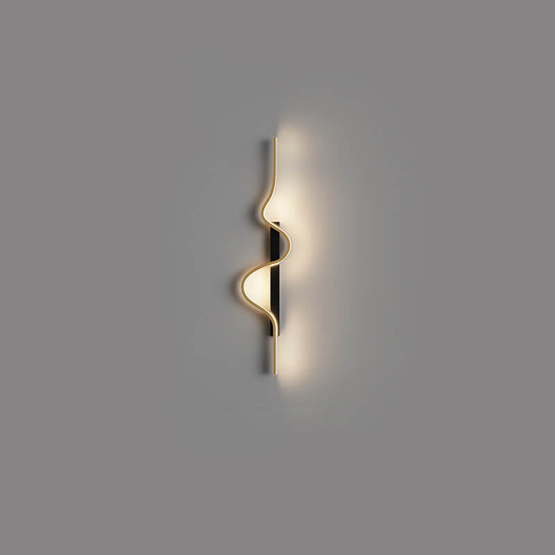 Modern Minimalist Long Wave Design Aluminum LED Wall Sconce Lamp For Living Room