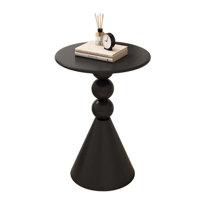 Mesa de café de hierro con base geométrica redonda minimalista moderna para sala de estar 