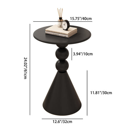 Mesa de café de hierro con base geométrica redonda minimalista moderna para sala de estar 