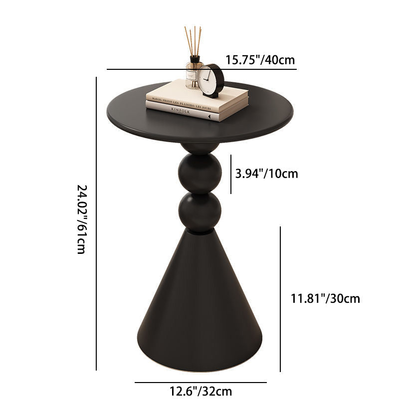 Mesa de café de hierro con base geométrica redonda minimalista moderna para sala de estar 