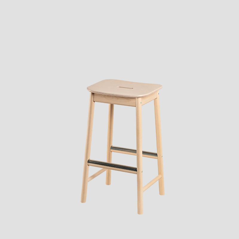 Repose-pieds rectangulaire en bouleau minimaliste moderne pour tabouret de bar pour salle à manger 