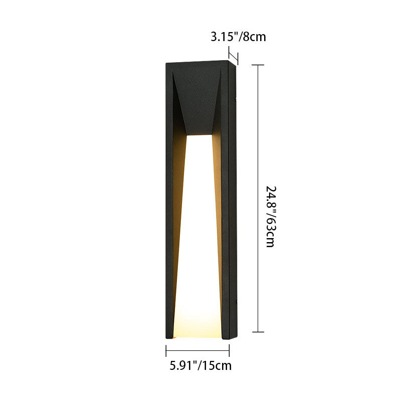 Lámpara de Aplique de Pared LED de Cuboide de Acero Inoxidable Impermeable Industrial Contemporáneo con Pantalla de Acrílico para Patio Exterior 