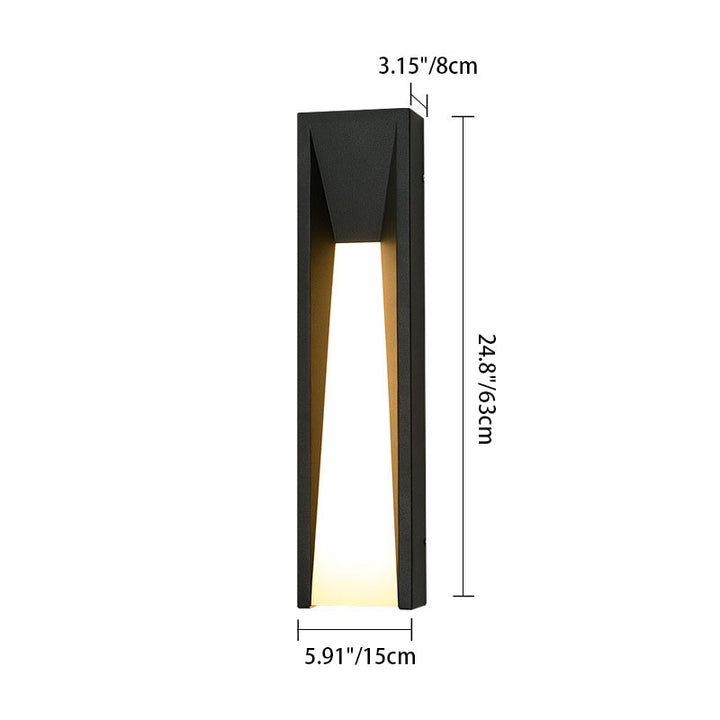 Lámpara de Aplique de Pared LED de Cuboide de Acero Inoxidable Impermeable Industrial Contemporáneo con Pantalla de Acrílico para Patio Exterior 