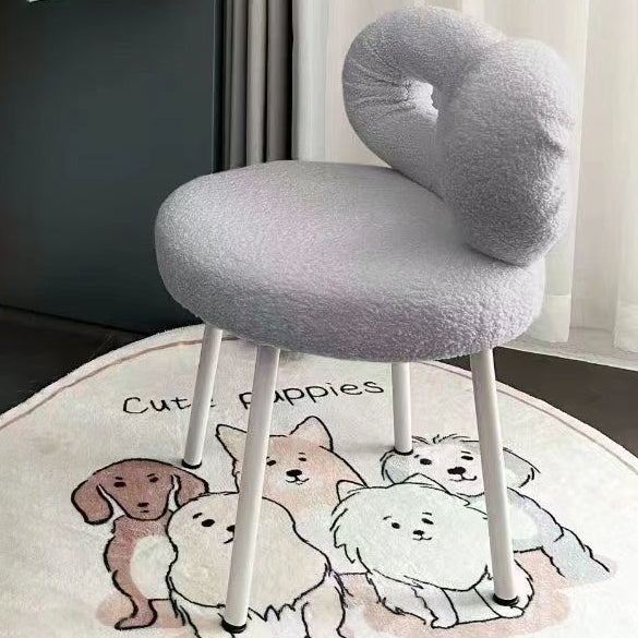 Tabouret de coiffeuse rond en laine d&