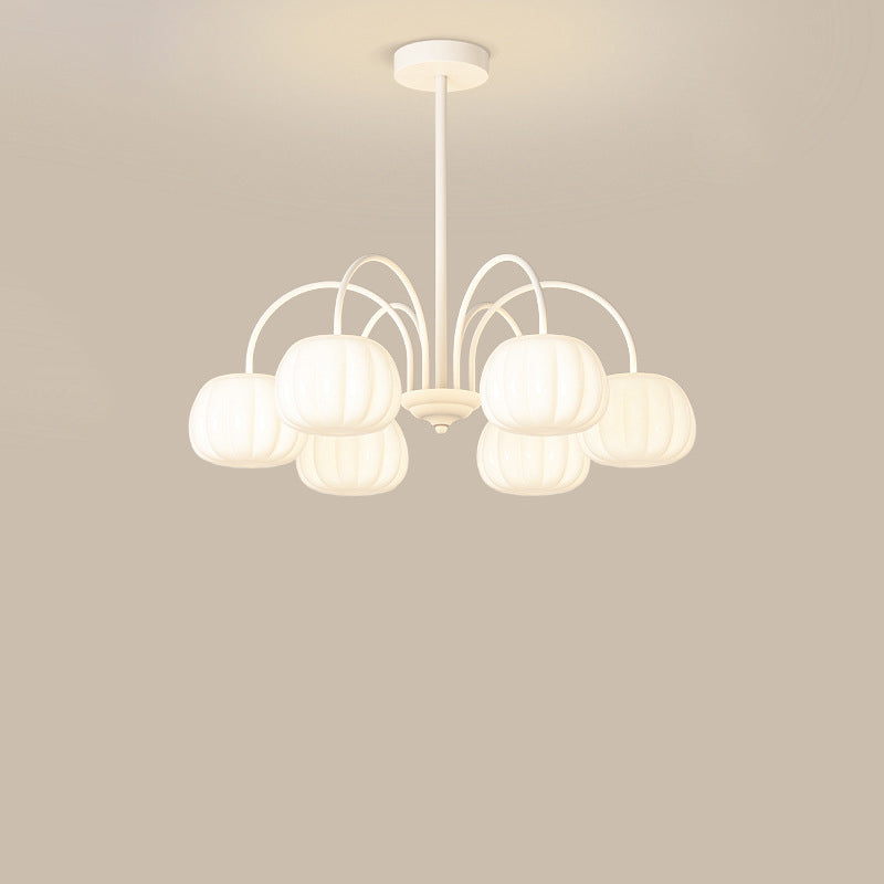 Tige courbée branche créative contemporaine citrouille PE fer lustre 5/6/8 lumières pour salon 
