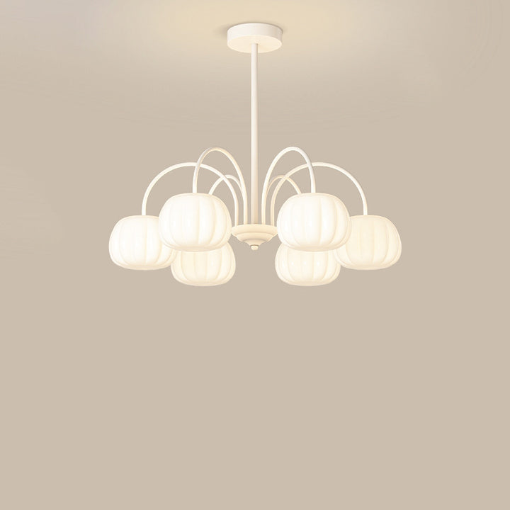 Tige courbée branche créative contemporaine citrouille PE fer lustre 5/6/8 lumières pour salon 