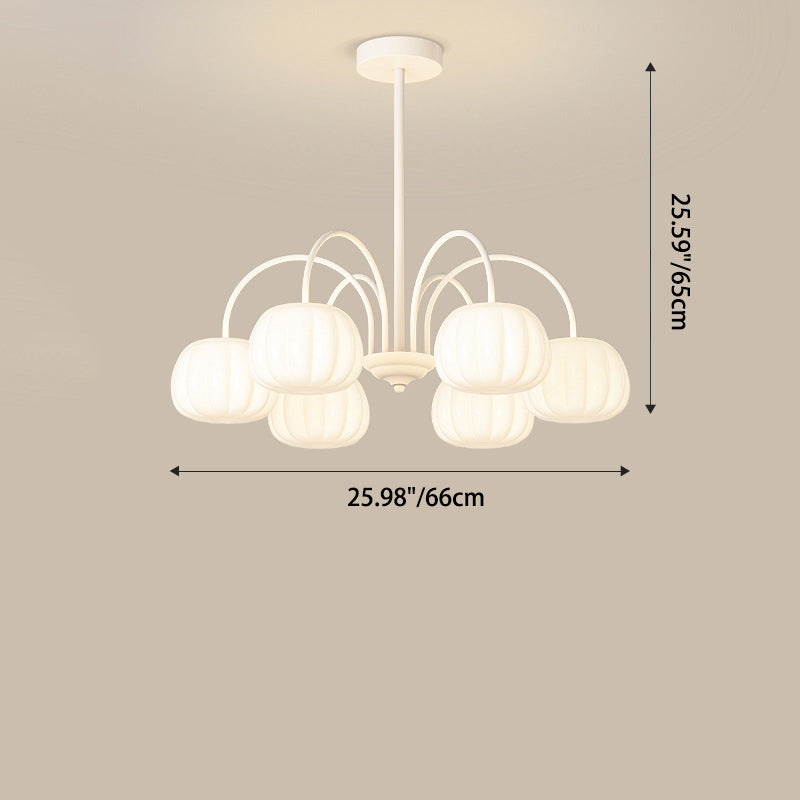 Tige courbée branche créative contemporaine citrouille PE fer lustre 5/6/8 lumières pour salon 