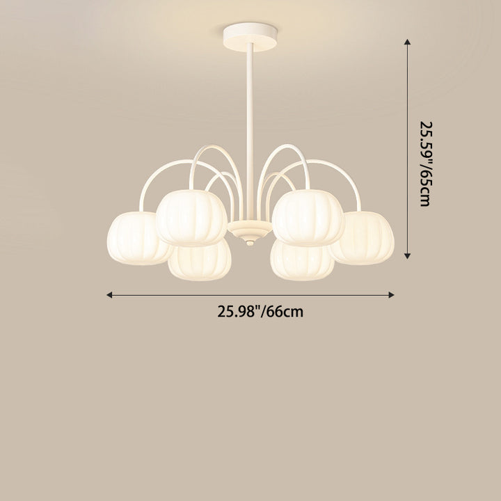 Tige courbée branche créative contemporaine citrouille PE fer lustre 5/6/8 lumières pour salon 