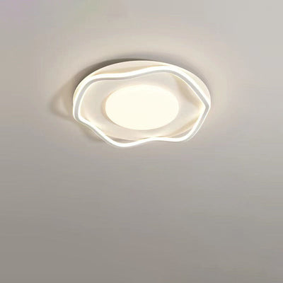 Plafonnier LED en fer carré rond créatif contemporain en PVC pour salon 