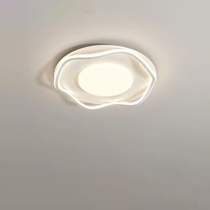 Plafonnier LED en fer carré rond créatif contemporain en PVC pour salon 