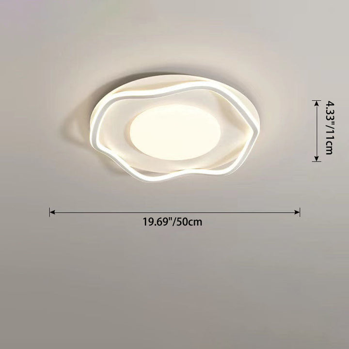 Zeitgenössische kreative quadratische runde Eisen PVC LED Unterputz-Deckenleuchte für Wohnzimmer