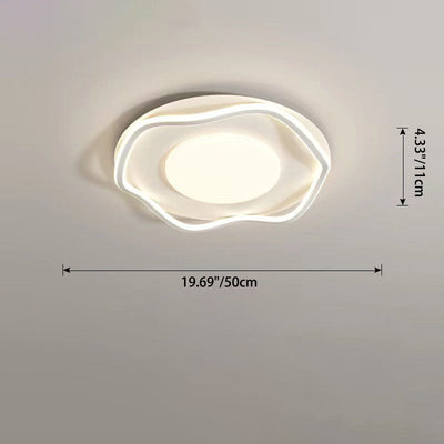 Plafonnier LED en fer carré rond créatif contemporain en PVC pour salon 