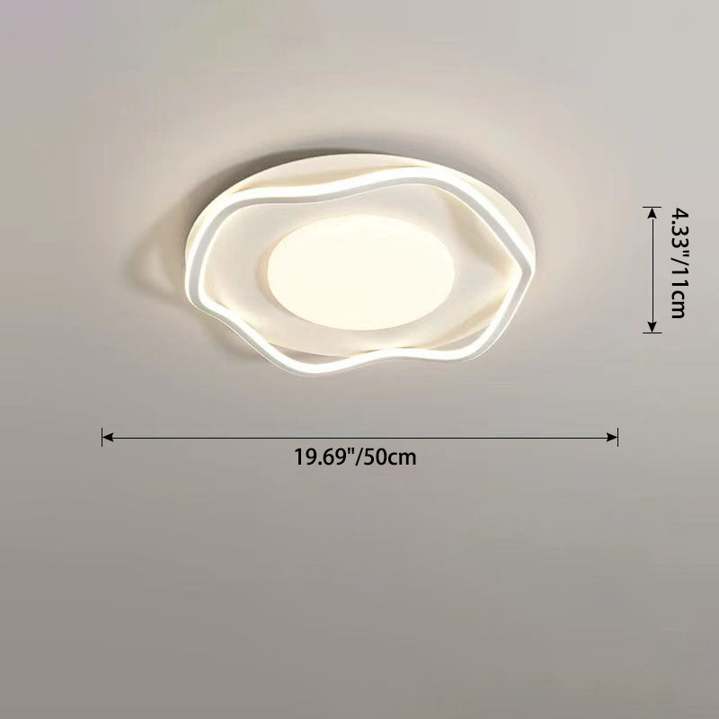 Plafonnier LED en fer carré rond créatif contemporain en PVC pour salon 