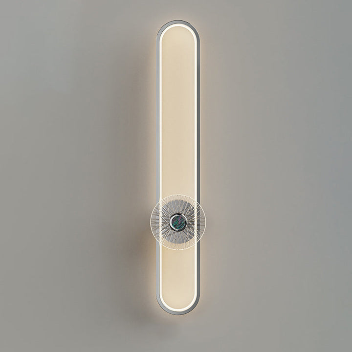 Moderne minimalistische lange ovale Hardware Aluminium LED Wandleuchte Lampe für Wohnzimmer 