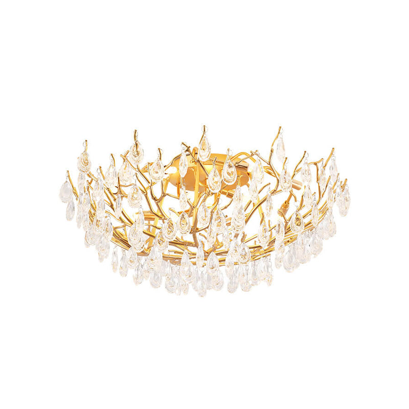Europäisches Leichtluxus Gold Glamour Kristall 10/12-Licht Deckenleuchte 